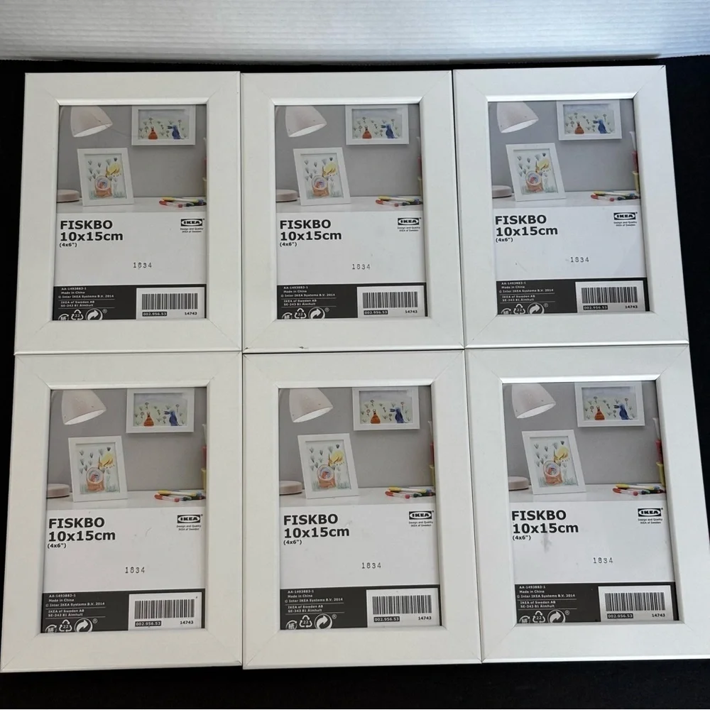 6 IKEA FISKBO 4x6 in Matte WHITE Picture Frame Wide Edge Portrait or Landscape